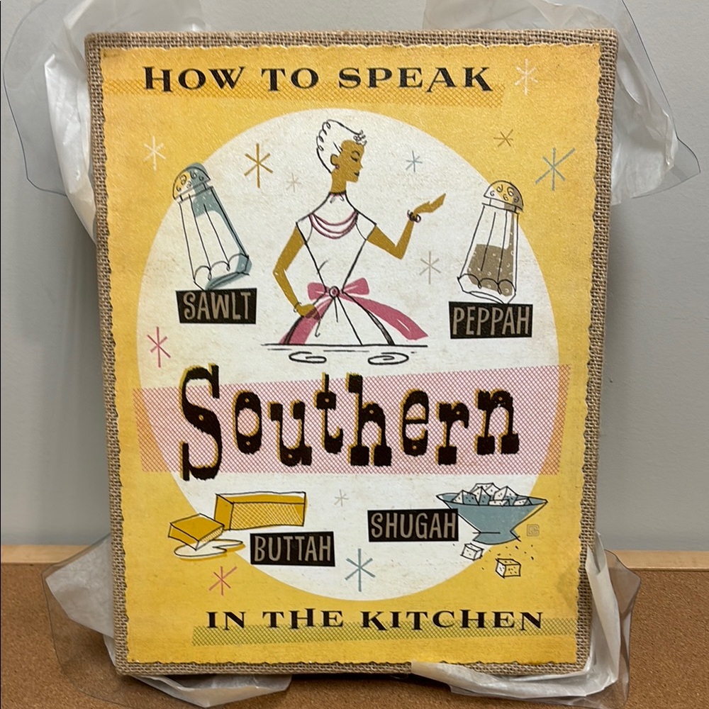 How To Speak Southern In The Kitchen Wall Art 14" x 11" Retro Design